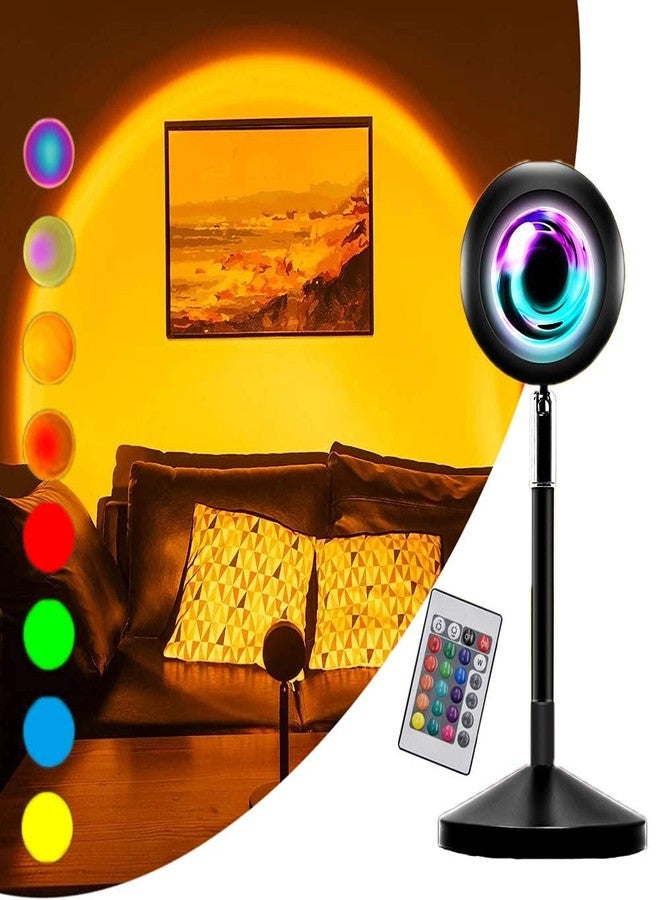 PIHARVA Plastic Sunset LED Lamp,Sun Lamp,16 Colors Sunset Light Projector with Remote,Sunlight Lamp Projection,Solset Sun Set Night Lights for Bedroom Living Room Decor - Image 1